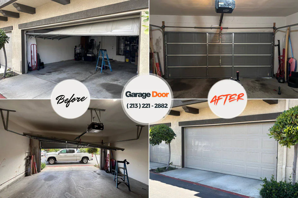 Before and after: garage door repair Gloucester Point, VA